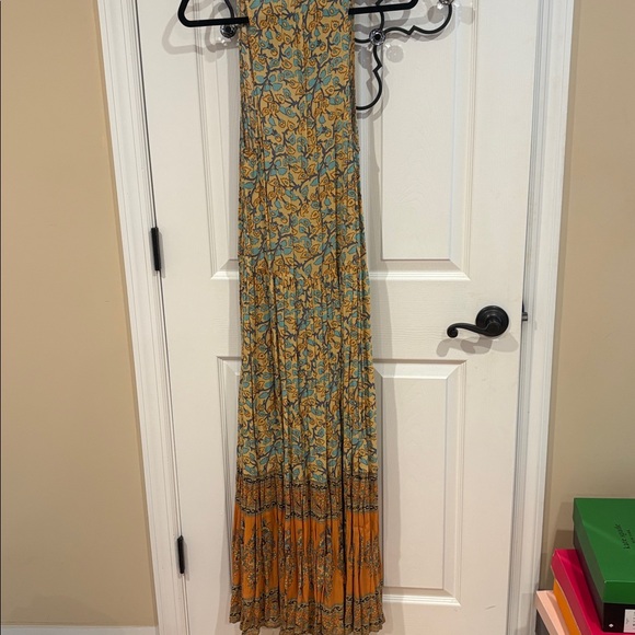 Spell& The Gypsy Floral Maxi Dress with Orange and Blue Pattern - Picture 3 of 6